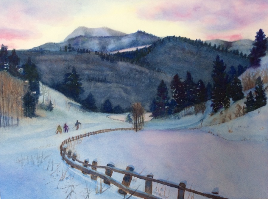 Landscape watercolor paintings